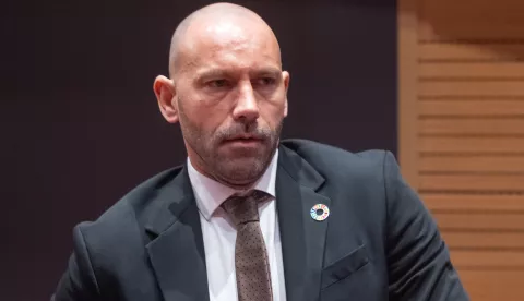 Zagreb, 13.11.2024. - Nastavak 4. sjednice 11. saziva Hrvatskog sabora.Na fotografiji Damir Habijan.foto HINA/ Edvard &Scaron;U&Scaron;AK/ es