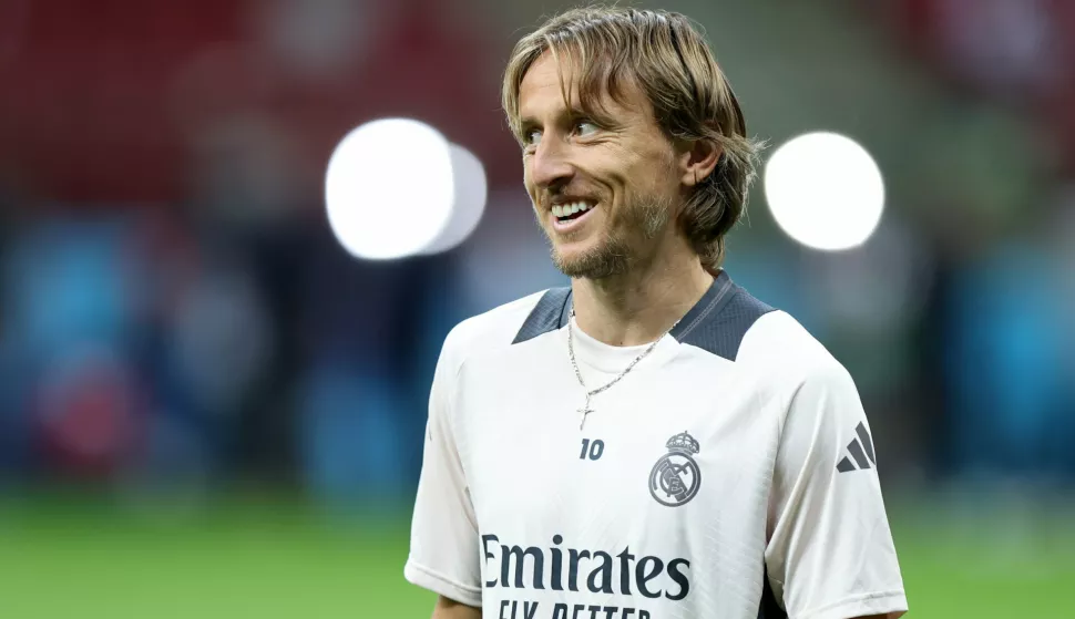 13.08.2024, National Stadion, Warschau, POL, UEFA Supercup, Real Madrid vs Atalanta Bergamo, Finale, Training, im Bild LUKA MODRIC // during a training bevore the UEFA Supercup final match between Real Madrid and Atalanta Bergamo at the National Stadion in Warschau, Poland on 2024/08/13. EXPA Pictures ? 2024, PhotoCredit: EXPA/ Newspix/ Piotr Kucza *****ATTENTION - for AUT, SLO, CRO, SRB, BIH, MAZ, TUR, SUI, SWE, ITA only***** Photo: EXPA/ Newspix/ Piotr Kucza/EXPA