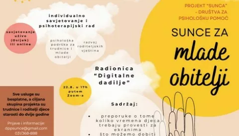 Dru&scaron;tvo za psiholo&scaron;ku pomoć Sunce - radionica - plakat