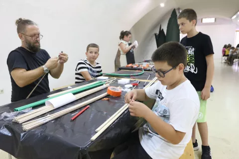 Osijek, 27. 08. 2024, Tvrđa, dvori&scaron;te Kazamata, Ekonomska &scaron;kola, Stara pekara, Dom tehnike, Trg Vatroslava Lisinksog, Zemlja bez granica, radionice, sportsak parlaonica...snimio GOJKO MITIĆ