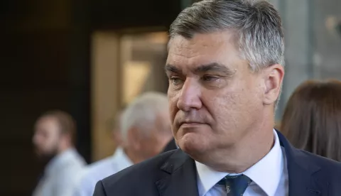 Zagreb, 28.08.2024. - Posljednji ispraćaj Predraga Freda Matića na zagrebačkom groblju Mirogoj.Na fotografiji Zoran Milanović. foto HINA/ Edvard &Scaron;U&Scaron;AK/ es