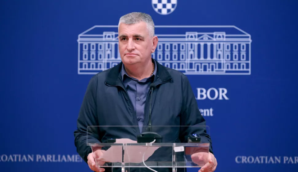 25.10.2023., Zagreb - Na konferenciji za medije odrzanoj u Saboru o zastiti od migranata govorio je Miro Bulj. Photo: Patrik Macek/PIXSELL