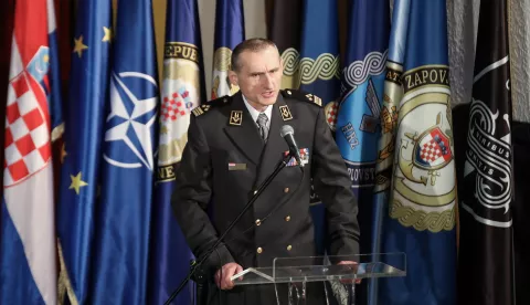 Zagreb, 08.03.2024.- Svečana &nbsp;primopredaja dužnosti načelnika Glavnog stožera Oružanih snaga RH između admirala Roberta Hranja i general pukovnika Tihomira Kundida. Na fotografiji Tihomir Kundid.foto HINA/ Admir BULJUBA&Scaron;IĆ/ abu