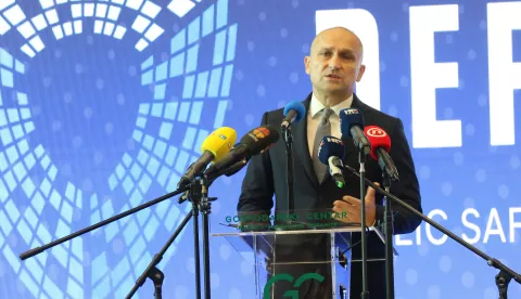 Osijek, 05. 09. 2024, Gospodarski Centar, Međunarodni sajam sigurnosi i obrane. DEFCROS. Ivan Anu&scaron;ić, ministar obrane RH.snimio GOJKO MITIĆ