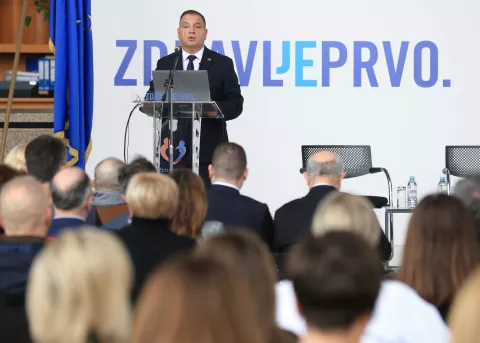 Zagreb.11.11.2024.Ministarstvo zdravstva  predstavilo je model organizacije preventivnih zdravstvenih pregleda.Na slici Vili Beroš.foto HINA/ Tomislav Pavlek/ tp