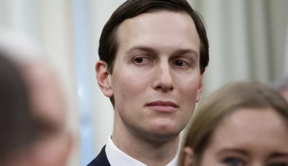 epa07244021 Senior Advisor to the President Jared Kushner listens as US President Donald J. Trump delivers remarks during a signing ceremony for the "First Step ActA and the AJuvenile Justice Reform ActA in the Oval Office at the White House in Washington, DC, USA 21 December 2018. President Trump is waiting on government funding legislation from from Capitol Hill. EPA/SHAWN THEW