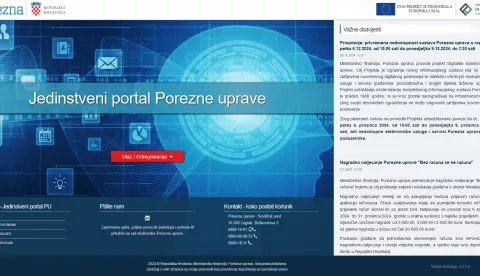 Porezna Uprava u srijedu je izvijestila da će njezin sustav biti privremeno nedostupan od petka 6. prosinca od 15 sati do ponedjeljka 9. prosinca do 7,30 sati, zbog planiranih radova na provedbi projekta Digitalne transformacije Porezne uprave. 