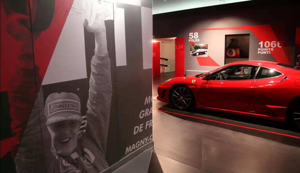 epa07259643 A handout photo made available by the Ferrari Press Office shows a view of the exhibition 'Michael 50', which opened on the occasion of Michael Schumacher's 50th birthday at the Ferrari Museum in Maranello, near Modena, Italy, 03 January 2019. The special exhibition is intended both as a celebration and a mark of gratitude to the most successful Prancing Horse driver ever. EPA/FERRARI PRESS OFFICE - GIORGIO BENVENUTI HANDOUT EDITORIAL USE ONLY/NO SALES/NO ARCHIVES