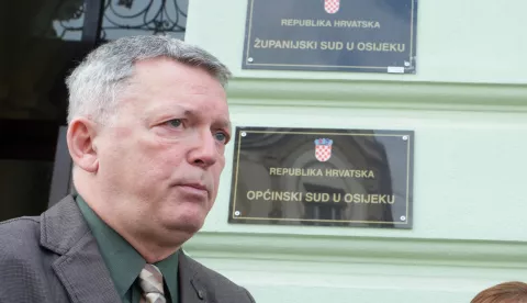 27.03.2019., Osijek - Na Opcinskom sudu odgodjeno je rociste za drugu optuznicu podignutu protiv Zdravka Mamica i jos sestorice okrivljenika. Miroslav Rozac, glasnogovornik suda. rPhoto: Dubravka Petric/PIXSELL 