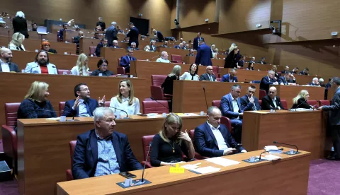 Zagreb.13.12.2024. - Hrvatski sabor je zadnjeg dana jesenskog zasjedanja glasovao o točkama raspravljenim ovaj tjedan a nakon toga zastupnici idu na jedno mjesečni odmor.&nbsp;foto HINA/ Tomislav Pavlek/ tp