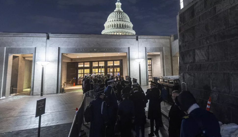 epa11820363 US service members arrive for the rehearsal of the 2025 Presidential Inauguration at the US Capitol in Washington, DC, USA, 12 January 2025. Donald J. Trump will be inaugurated as the 47th president of the United States on 20 January 2025, at the West Front of the US Capitol. EPA/SHAWN THEW/POOL