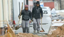 16.01.2025., Karlovac - Radovi na aglomeraciji i obnovi stare gradske jezgre. Photo: Kristina Stedul Fabac/PIXSELL