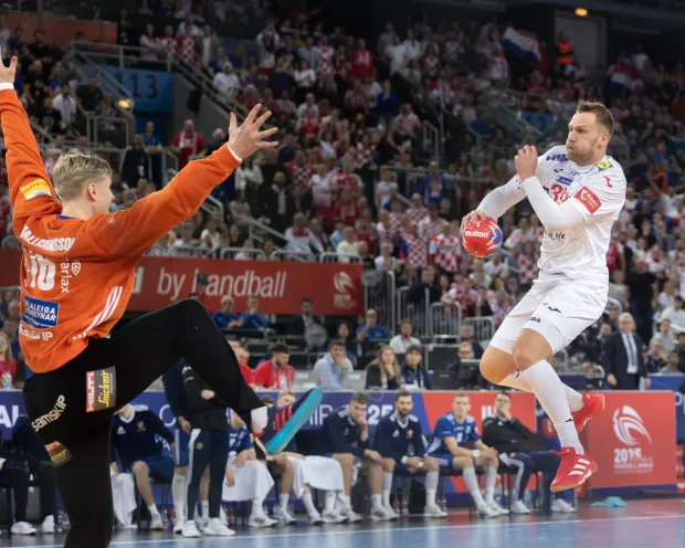 Zagreb, 24.01.2025. - Utakmica 2. kola druge faze Svjetskog prvenstva rukometa&scaron;a između reperzentacija Hrvatske i Islanda.foto HINA/ Edvard &Scaron;U&Scaron;AK/ es