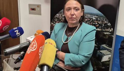 ?akovec, 27.01.2025 - Uo?i sastanka u ?upanijskoj bolnici u ?akovcu, pro?elnik Slu?be kirur?kih djelatnosti dr. Robert Grudi? u ponedjeljak je dao ostavku na tu du?nost, a ministrica zdravstva Irena Hrsti? (na slici) ocijenila je da je pri?a oko te bolnice "duboko ispolitizirana" zbog ?upana Matije Posavca. foto HINA/ Sini?a KALAJD?IJA/ik