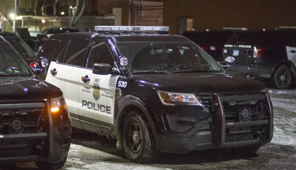 epa07252243 One of the Ford Explorer police cruisers that Mohamed Noor and Officer Harrity were in on the night Justine Diamond was shot and killed by Minneapolis officer Noor in July 2017, is seen parked in a parking lot in Minneapolis, USA, 28 December 2018. A re-enactment by police is planned to be staged on 28 December at the same time and place the shooting occurred. EPA/ANDY CLAYTON-KING AUSTRALIA AND NEW ZEALAND OUT