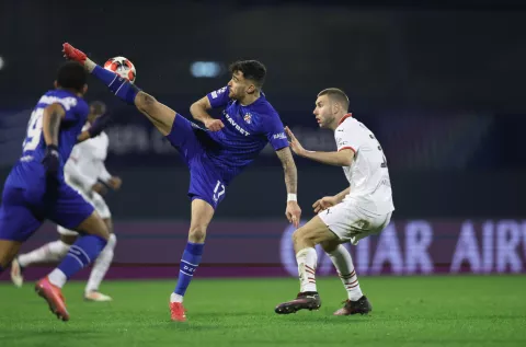 Zagreb, 29.01.2025 - Susret 8. kola nogometne Lige prvaka Dinamo - Milan. Na slici Sandro Kulenovi? (C). foto HINA/ Damir SEN?AR/ ds
