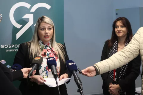 Osijek, 30. 01. 2025, Gospodarski Centar, Osijek. Press Ivana Rešetar i Nataša Tramišak o događanjima u GC-u u 2025.snimio GOJKO MITIĆ