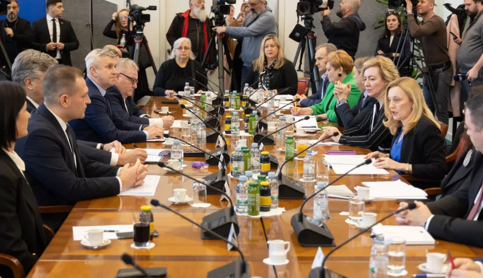 Zagreb, 30.01.2025. - Sjednica saborskog Odbora za poljoprivredu na kojoj je premijer Andrej Plenković predstavio kandidata za novog ministra poljoprivrede, šumarstva i ribarstva Davida Vlajčića iz kvote Domovinskog  pokreta, o čemu će Hrvatski sabor glasati u petak.foto HINA/ Edvard ŠUŠAK/ es