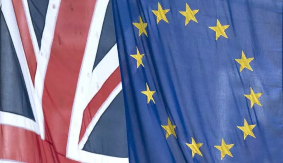 epa06189785 The Union and EU flags fly in London, Britain, 07 September, 2017. Parliament is set to debate the bill 07 September. The British Government has announced it will repeal the 1972 European Communities Act with the Great Repeal Bill but concerns have been raised over the use of called Henry VIII clauses. King Henry VIII published a 'Statute of Proclamations' in 1539, which gave him the power to legislate by proclamation. In the current Parliament this would give the British Government powers to change old laws that have already been passed by Parliament. EPA/NEIL HALL