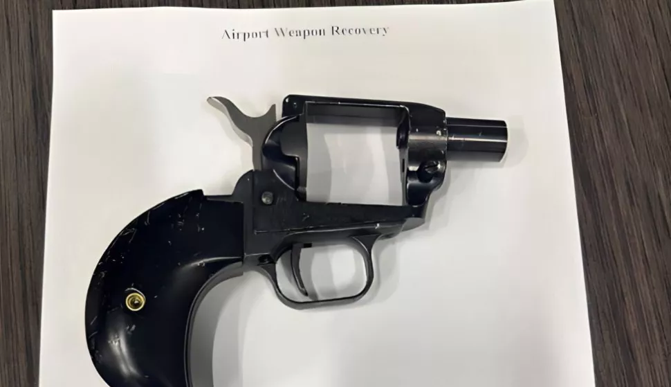epa10371032 A handout photo made available by the US Transportation Security Administration (TSA) shows a gun recently discovered inside a passenger's gaming console at the TSA security screening area at Hartsfield-Jackson Atlanta International Airport in Atlanta, Georgia, USA, 17 December 2022. TSA authorities report as of 16 December 2022, they have intercepted 6,301 firearms, many loaded, at US airport security checkpoints for the year. TSA said the number is a 10 percent increase from 2021. EPA/TRANSPORTATION SECURITY ADMINISTRATION HANDOUT EDITORIAL USE ONLY NO SALES HANDOUT EDITORIAL USE ONLY/NO SALES