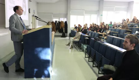 Osijek, 31. 01. 2025, Ekonomski fakultet Osijek, EFOS. Prezentacija aktivne politike zapošljavanja i orazovanja putem sustava vaučera.snimio GOJKO MITIĆ