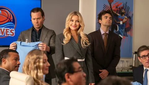 "Running Point" American sports comedy series created by Elaine Ko, Mindy Kaling, Ike Barinholtz and David Stassen, and starring Kate Hudson