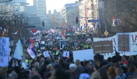 01, February, 2025, Novi Sad - Students are blocking three bridges in Novi Sad today, marking three months since the collapse of the overhang at the railway station in that city, and the blockade of the Varadin Bridge, the Freedom Bridge and the Zezelj Bridge began at 3 p.m. Photo: R.Z./ATAImages01, februar, 2025, Novi Sad - Studenti danas blokiraju tri mosta u Novom Sadu, povodom tri meseca od pada nadstresnice na Zeleznickoj stanici u tom gradu, a blokada Varadinskog mosta, Mosta slobode i Zezeljevog mosta pocela je u 15 casova. Photo: R.Z./ATAImages Photo: R.Z./ATAImages/PIXSELL