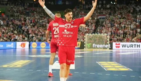 57 Filip GLAVAS OF CROATIE during the IHF Men's World Championship 2025, Semi-Finals Handball match between France and Croatia on 30 January 2025 at Arena Zagreb in Zagreb, Croatia - © Laurent Lairys/PsnewZ/Bestimage Photo: Laurent Lairys/PsnewZ/Bestimage/BESTIMAGE