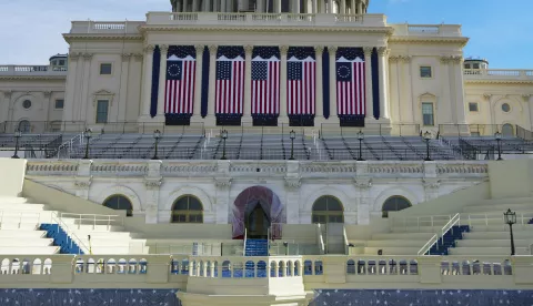 A view of the U.S. Capitol as Donald Trump is sworn in as the 47th U.S. President during a ceremony indoors, at 12.01 pm, in Washington, U.S. January 20, 2025. Photo by Fabrizio Bensch/POOL/ABACAPRESS.COM Photo: Pool/ABACA/ABACA