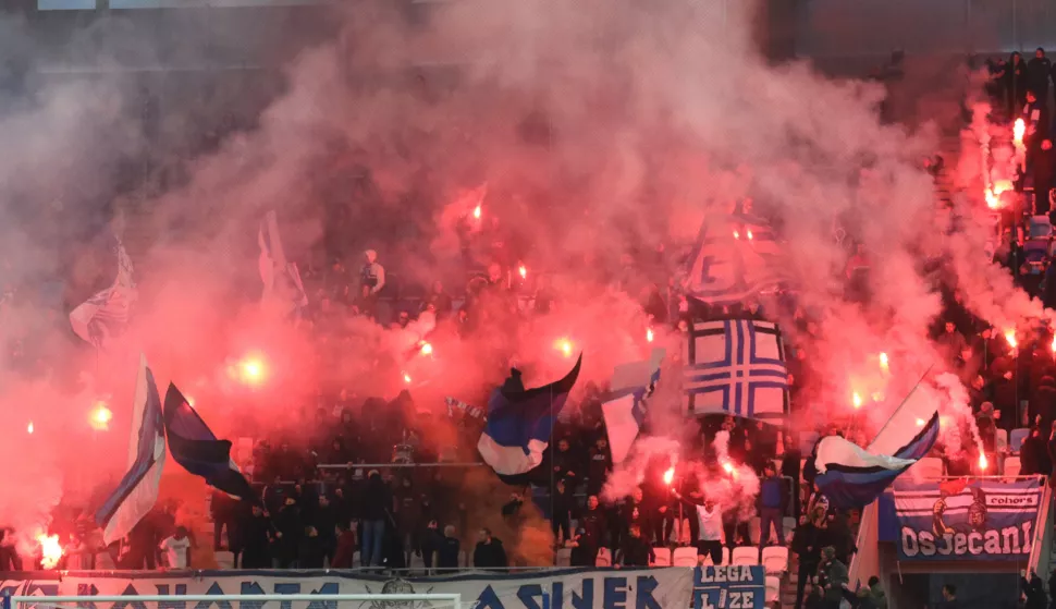 Osijek, 02. 02. 2025, Opus Arena, nogomet, SuperSport HNL 24/25. Osijek - Dinamo. Kohorta.snimio GOJKO MITIĆ