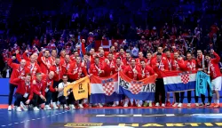 Oslo, 02.02.2025 - Finale Svjetskog rukometnog prvenstva, Hrvatska - Danska. Na slici Hrvatska reprezentacija.foto HINA/ Damir SENČAR/ ds