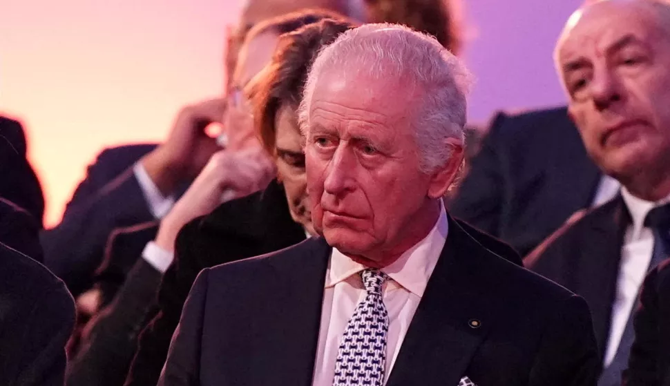 King Charles III listens to a survivor as they speak during Holocaust commemorations at the Nazi German concentration and extermination camp Auschwitz-Birkenau in Brzezinka, Poland to mark 80 years since the liberation of the concentration camp on 27th January 1945. Picture date: Monday January 27, 2025. Aaron Chown/Pool via REUTERS REFILE - CORRECTING LOCATION Photo: Aaron Chown/REUTERS