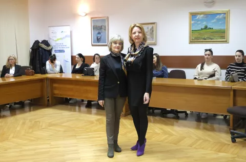 Osijek, 04. 02. 2025., PTFOS, vijećnica, Svjetski dan borbe protiv raka, prehrana u borbi protiv raka, rak, prehrana, Ines Banjari - PTFOS; LJubica Vazdar - internist onkolog - KBC Sestre milosrdnice, Klinika za tumoreSNIMIO BRUNO JOBST