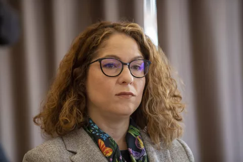 Zagreb, 25.04.2023. - Kuća ljudskih prava Zagreb predstavili su godišnji izvještaj "Ljudska prava u Hrvatskoj: pregled stanja za 2022. godinu" i panel raspravu "Osvrt i razgovor o stanju ljudskih prava u Hrvatskoj". Na fotografiji Tena Šimonović Einwalter. foto HINA/ Daniel KASAP/dk