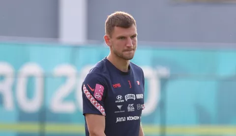 19.06.2021., Hrvatska, Rovinj - Hrvatska nogometna reprezentacija vratila se je u Istru nakon odigrane utakmice s Ceskom reprezentacijom te odradjuje trening za utakmicu protiv Skotske. Borna Barisic.Photo: PIXSELL