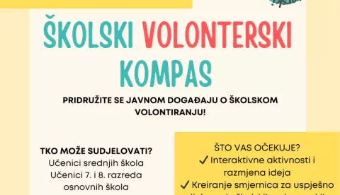 Školski volonterski kompas - najava - vizual - plakat