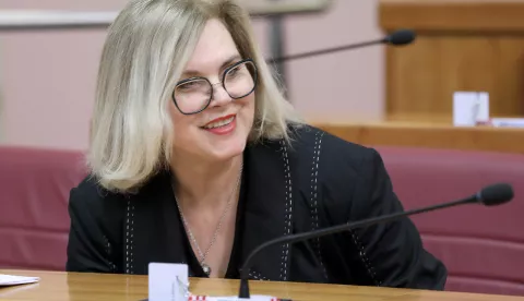23.02.2023., Zagreb - Sabor 15. sjednicu nastavlja raspravom o izmjenama i dopuni Zakona o akvakulturi. Photo: Patrik Macek/PIXSELLNa slici: Barbara Antolić Vupora