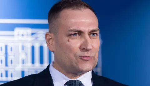 Zagreb, 11.02.2025. -David Vlajčić obratio se novinarima nakon glasanja o potvrdi njega kao ministra poljoprivrede.Na fotografiji David Vlajčić.foto HINA/ Edvard ŠUŠAK/ es