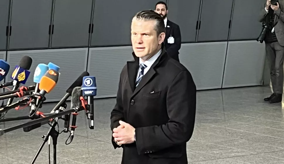 Bruxelles, 13.2.2025.- Ministar obrane SAD-a Pete Hegseth prije po?etka drugog dana sastanka ministara obrane dr?ava ?lanica NATO-a u Bruxellesu. foto HINA/ Slavko VUKADIN/ ua