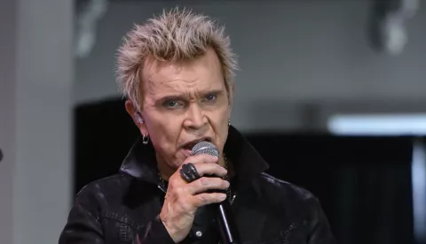 Photo by: NDZ/starmaxinc.comSTAR MAX©2024ALL RIGHTS RESERVEDTelephone/Fax: (212) 995-11964/30/24Billy Idol celebrates the 40th Anniversary of 'Rebel Yell' at the Empire State Building on April 30, 2024 in New York City. Photo via Newscom Photo: NDZ/starmaxinc.com/NEWSCOM