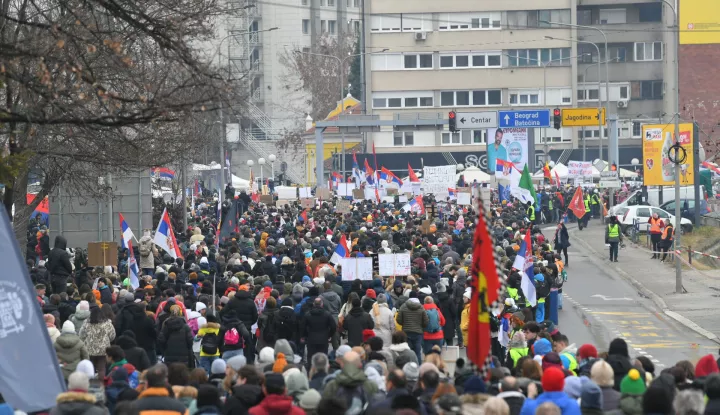 15, February, 2025, Kragujevac - In a sign of seeking justice, students on Sretenje invited everyone in Kragujevac to a large rally "Let's meet at Sretenje" on Lepenički Boulevard, which started at 9:00 and will last from February 16th at 00:07, with a possible extension that would be voted on at the citizens' plenum. Photo: R.Z./ATAImages15, februar, 2025, Kragujevac - U znak trazenja pravde, studenti su na Sretenje pozvali sve u Kragujevcu na veliki skup "Sretnimo se na Sretenje" na Lepenickom Bulevaru, koji je poceo u 9.00 i trajace od 16. februara u 00.07, uz moguci produzetak koji bi bio izglasan na gradjanskom plenumu. Photo: R.Z./ATAImages Photo: R.Z./ATAImages/PIXSELL