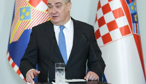 Zagreb, 18.02.2025 - Inauguracije predsjednika Republike Hrvatske Zorana Milanovića koji u utorak u Uredu predsjednika na Pantovčaku polaže prisegu za svoj drugi petogodišnji mandat. Na fotografiji Zoran Milanović.foto HINA/ POOL/ Lana SLIVAR DOMINIĆ/es