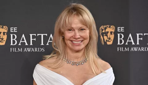 Photo by: James Warren/Famous/starmaxinc.comSTAR MAX©2025ALL RIGHTS RESERVEDTelephone/Fax: (212) 995-11962/16/25Pamela Anderson at the 2025 EE BAFTA Film Awards at The Royal Festival Hall on February 16, 2025 in London, England. Photo via Newscom Photo: James Warren/Famous/starmaxinc.c/NEWSCOM