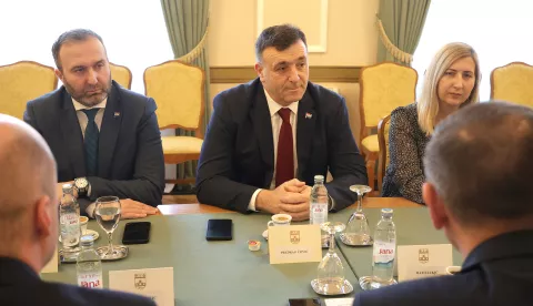 Osijek, 19. 02. 2025., Trg. A. Strčevića, Prekogranična suradnja, RH; BIH, predsjednik Vlade Zapadnohercegovačke županije Predrag ČovićSNIMIO BRUNO JOBST