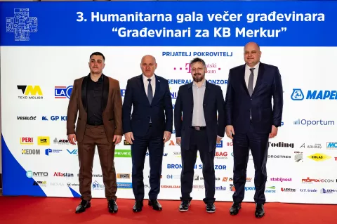 Humanitarna gala večer građevinara, Ante Borovina, Branko Bačić, Josip Atalić, Ante Šušnjar (Ministar gospodarstva)