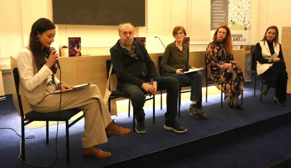 Osijek, 20. 02. 2025, Filozofski fakultet Osijek, FFOS. Svečana dvoran, Panel: Zašto je važno govoriti o suicidu. Drago Hedl.snimio GOJKO MITIĆ