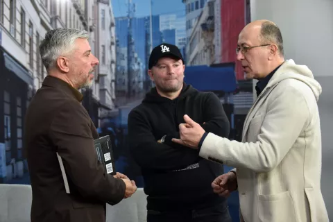 Zagreb, 12.02.2025 (pogled) - Kresimir Macan, podcast br.19, na slikama Hrvoje Klasic, Ratko Martinovic.foto Davor Kovacevicpogled