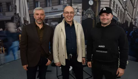 Zagreb, 12.02.2025 (pogled) - Kresimir Macan, podcast br.19, na slikama Hrvoje Klasic, Ratko Martinovic.foto Davor Kovacevicpogled