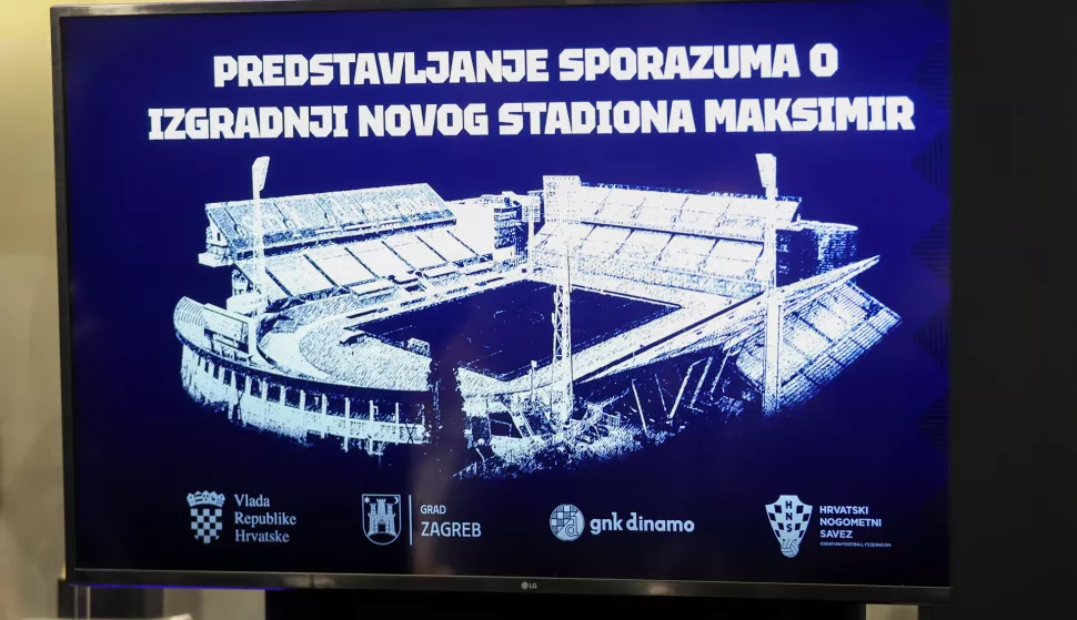 Zagreb, 21.02.2025 - Predstavljanje Sporazuma o uklanjanju postojećeg i izgradnji novog "Gradskog stadiona Maksimir" između Vlade Republike Hrvatske i Grada Zagrebafoto HINA/ Damir SENČAR/ ds