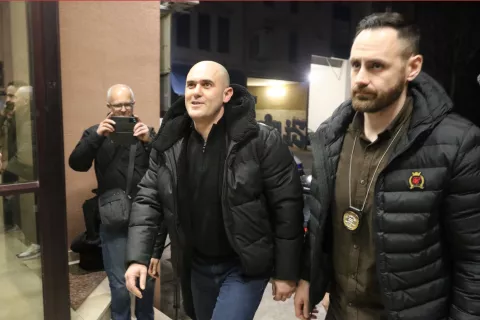 Osijek, 26. 02. 2025, Općinsko državno odvetništvo u Osijeku. Privođenje Josipa Dabre.snimio GOJKO MITIĆ